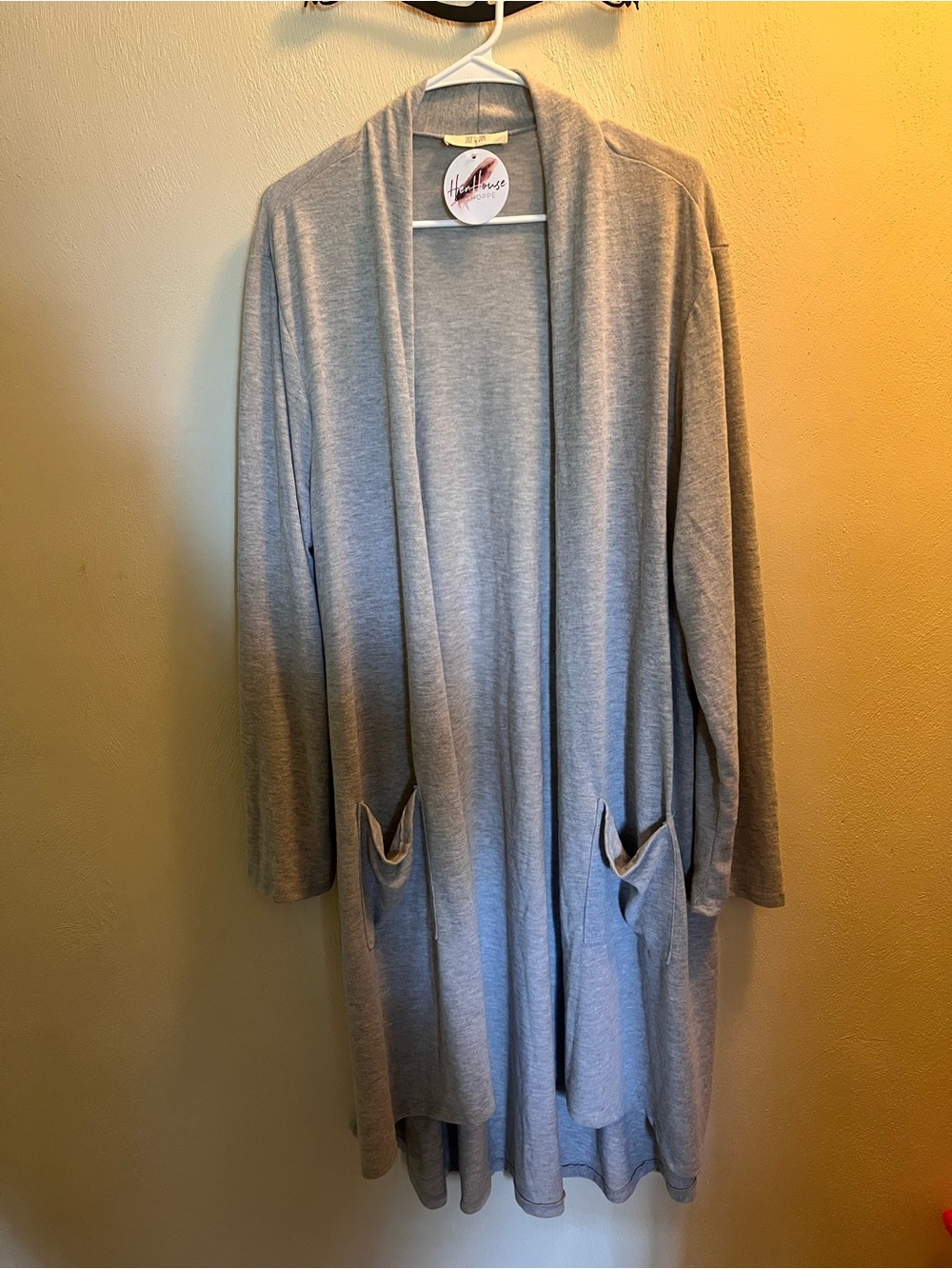 NWT 3XL Heather Gray Open Front Cardigan